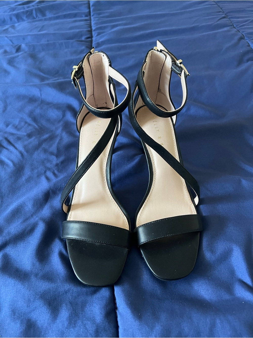 Black Strappy Ankle-Tie Heels- Women